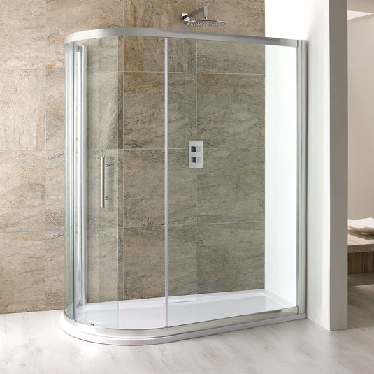 Eastbrook Volente Spacesaver 1200 x 880/700mm Offset Quadrant Shower Enclosure Chrome | 58.100