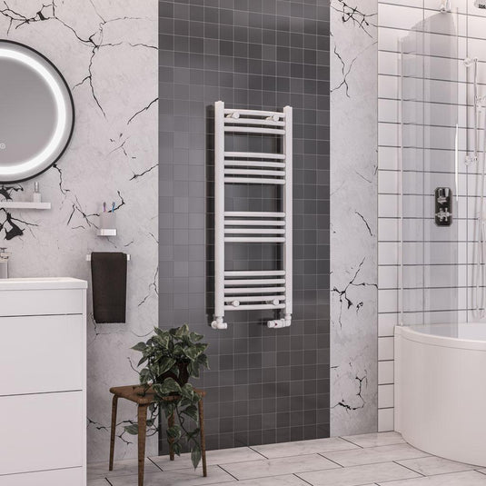Eastbrook Wendover 1000 x 400mm Curved Towel Multirail Gloss White | 41.0038