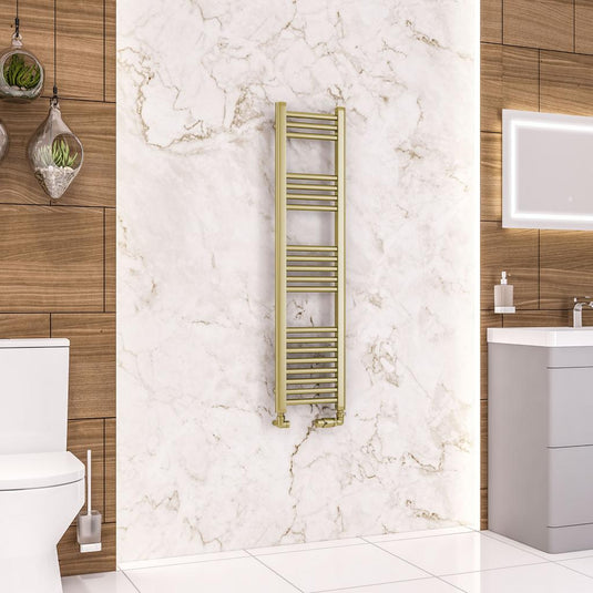 Eastbrook Wendover 1200 x 300mm Straight Towel Multirail Brushed Brass | 41.1179