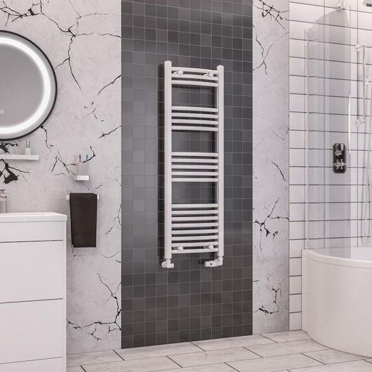 Eastbrook Wendover 1200 x 400mm Curved Towel Multirail Gloss White | 41.0044