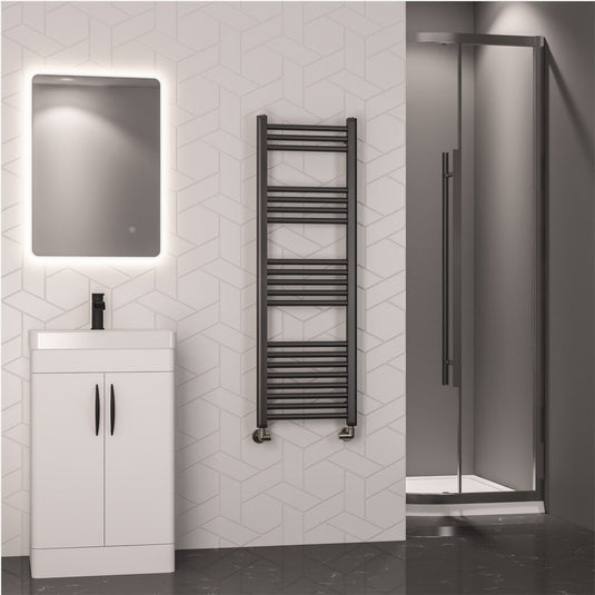 Eastbrook Wendover 1200 x 400mm Straight Towel Multirail Brushed Gunmetal | 41.0868