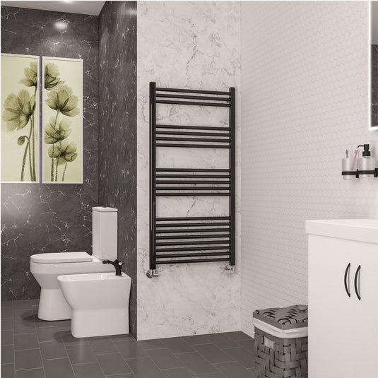 Eastbrook Wendover 1200 x 600mm Straight Towel Multirail Black Gold | 41.0861