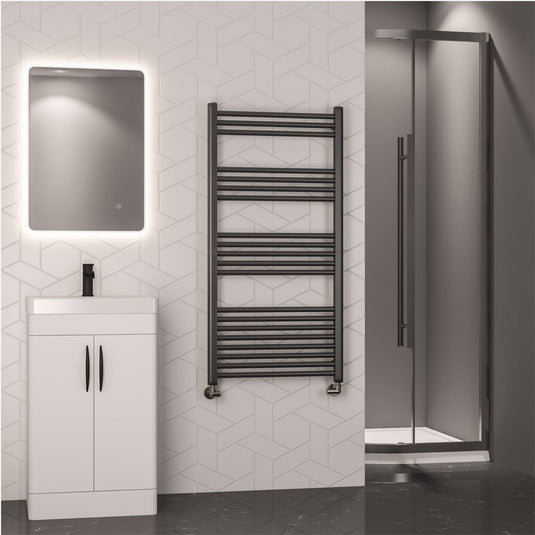 Eastbrook Wendover 1200 x 600mm Straight Towel Multirail Brushed Gunmetal | 41.0870