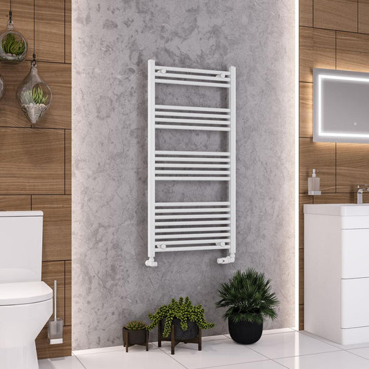 Eastbrook Wendover 1200 x 600mm Straight Towel Multirail Gloss White | 41.0018