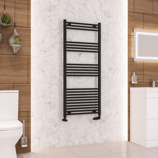 Eastbrook Wendover 1400 x 600mm Straight Multirail Matt Black | 41.0686