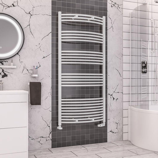 Eastbrook Wendover 1600 x 750mm Curved Towel Multirail Gloss White | 41.0095