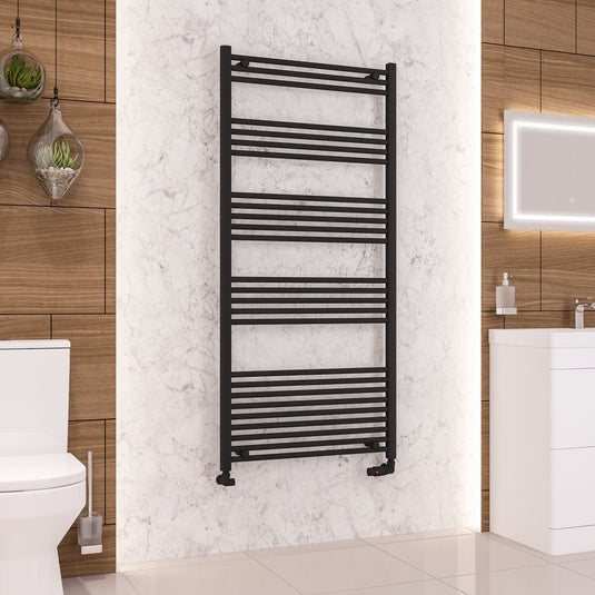 Eastbrook Wendover 1600 x 750mm Straight Multirail Matt Black | 41.0692