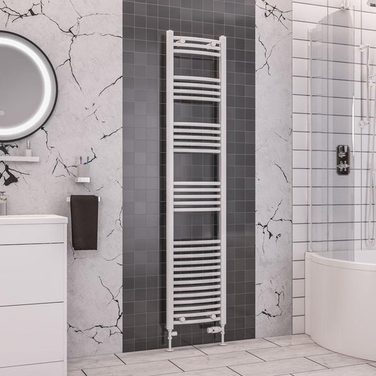Eastbrook Wendover 1800 x 400mm Curved Towel Multirail Gloss White | 41.0056