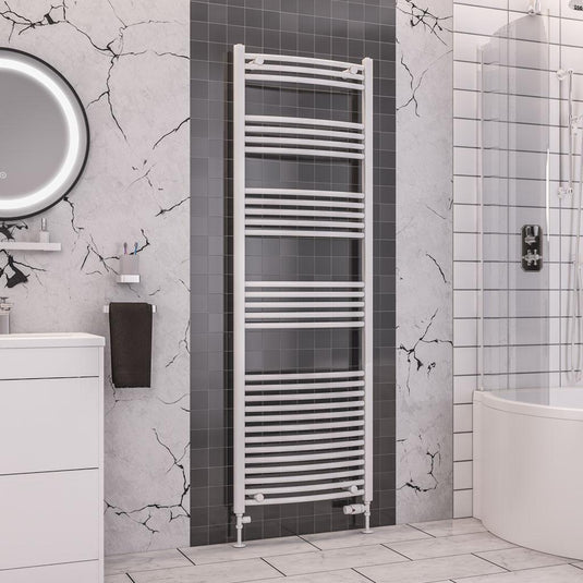 Eastbrook Wendover 1800 x 600mm Curved Towel Multirail Gloss White | 41.0060