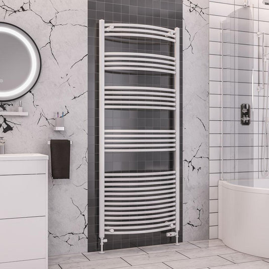 Eastbrook Wendover 1800 x 750mm Curved Towel Multirail Gloss White | 41.0096