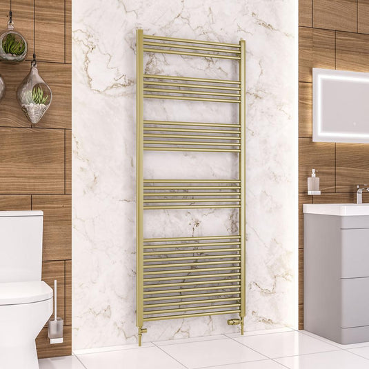 Eastbrook Wendover 1800 x 750mm Straight Towel Multirail Brushed Brass | 41.1186