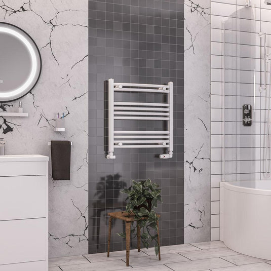 Eastbrook Wendover 600 x 600mm Curved Towel Multirail Gloss White | 41.0099