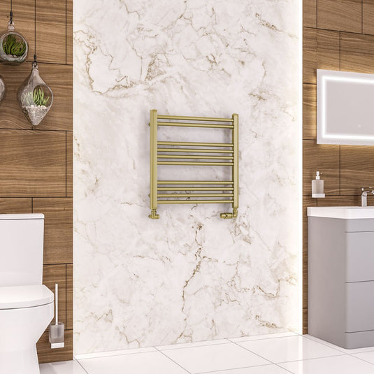 Eastbrook Wendover 600 x 600mm Straight Multirail Brushed Brass | 41.0700