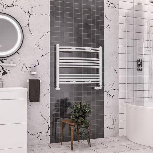 Eastbrook Wendover 600 x 750mm Curved Towel Multirail Gloss White | 41.0091