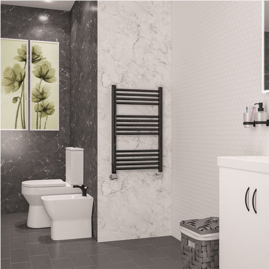 Eastbrook Wendover 800 x 500mm Straight Towel Multirail Black Gold | 41.0857