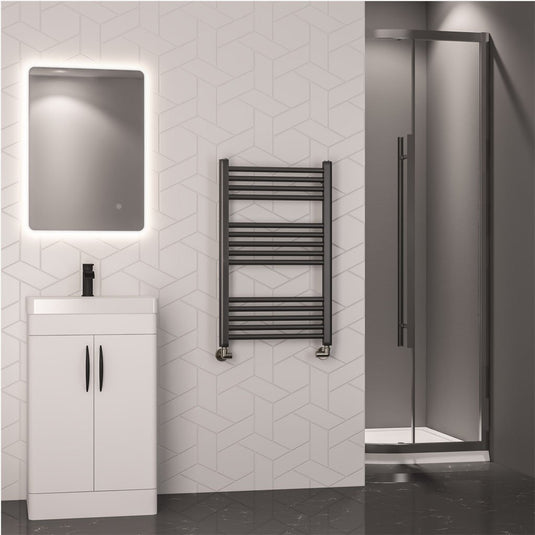 Eastbrook Wendover 800 x 500mm Straight Towel Multirail Brushed Gunmetal | 41.0866