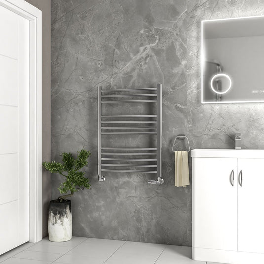 Eastbrook Wendover 800 x 600mm Straight Stainless Steel Towel Multirail Mirror Polished | 41.0788