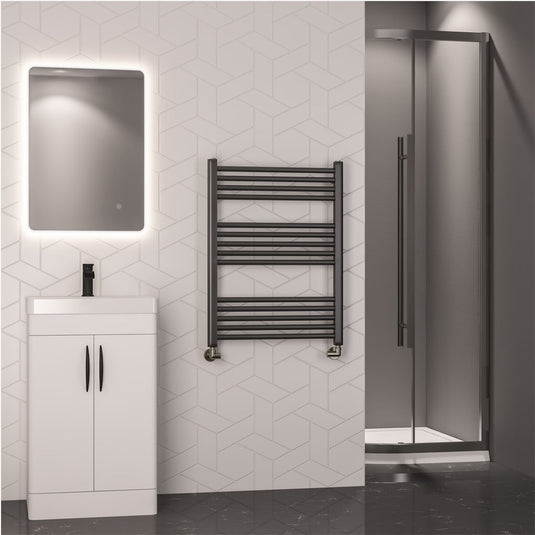 Eastbrook Wendover 800 x 600mm Straight Towel Multirail Brushed Gunmetal | 41.0867
