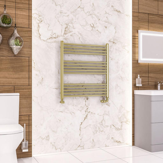 Eastbrook Wendover 800 x 750mm Straight Towel Multirail Brushed Brass | 41.1176
