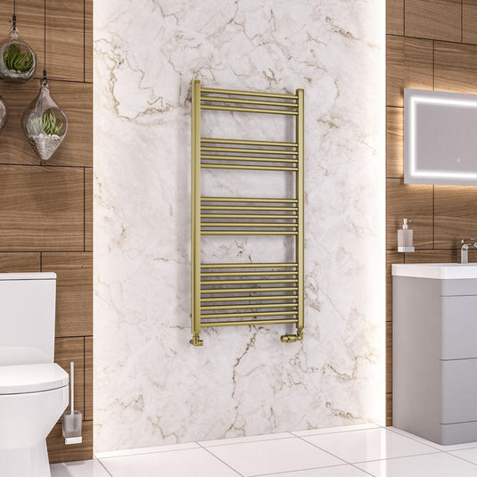 Eastbrook Wendover Straight 1200 x 600mm Towel Multirail Brushed Brass | 41.0364