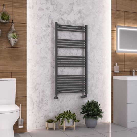 Eastbrook Wendover Straight 1200 x 600mm Towel Multirail Matt Anthracite | 41.0325