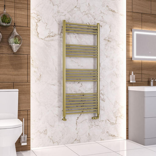 Eastbrook Wendover Straight 1400 x 600mm Towel Multirail Brushed Brass | 41.0366