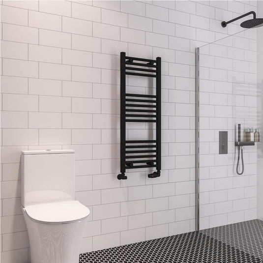 Eastbrook Wingrave 1000 x 400mm Straight Towel Multirail Matt Black | 89.0599