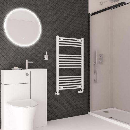 Eastbrook Wingrave 1000 x 600mm Curved Towel Multirail Gloss White | 89.0701