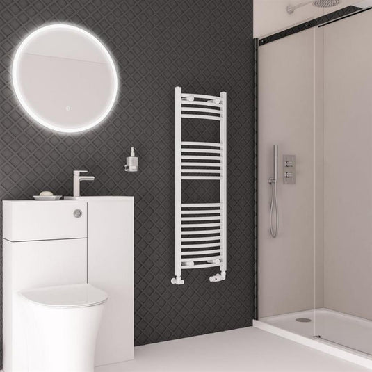 Eastbrook Wingrave 1200 x 400mm Curved Towel Multirail Gloss White | 89.0702