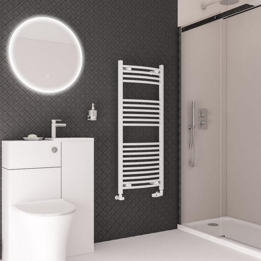 Eastbrook Wingrave 1200 x 500mm Curved Towel Multirail Gloss White | 89.0703