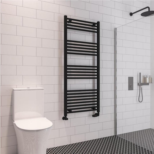 Eastbrook Wingrave 1400 x 600mm Straight Towel Multirail Matt Black | 89.0607