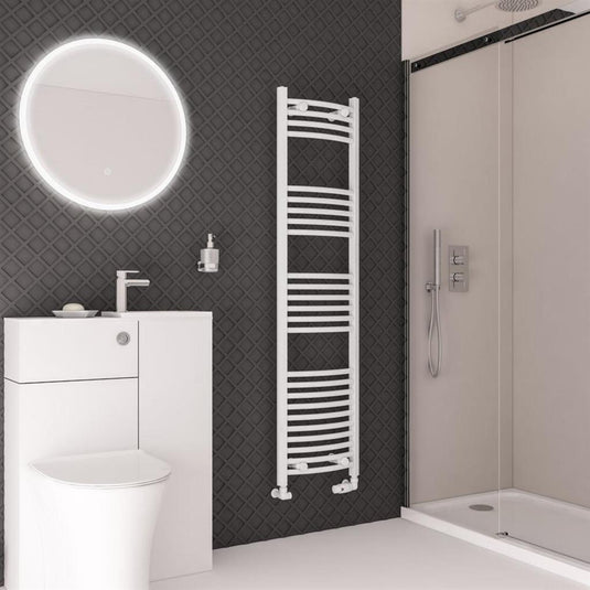 Eastbrook Wingrave 1600 x 400mm Curved Towel Multirail Gloss White | 89.0705
