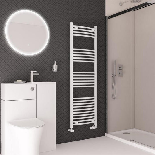 Eastbrook Wingrave 1600 x 500mm Curved Towel Multirail Gloss White | 89.0706