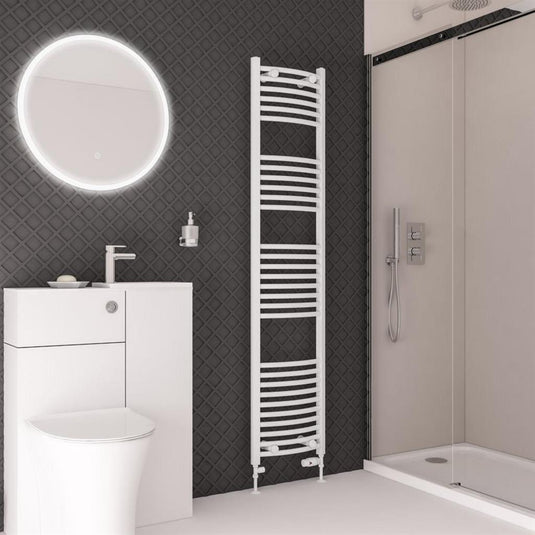 Eastbrook Wingrave 1800 x 400mm Curved Towel Multirail Gloss White | 89.0708