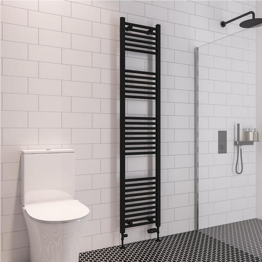 Eastbrook Wingrave 1800 x 400mm Straight Towel Multirail Matt Black | 89.0611