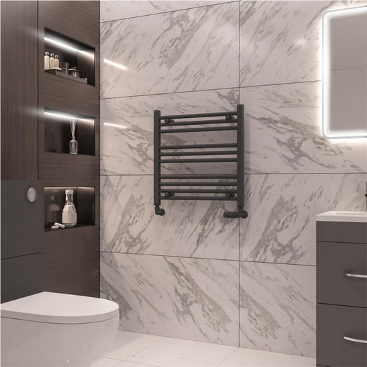 Eastbrook Wingrave 600 x 600mm Straight Towel Multirail Matt Anthracite | 89.0669