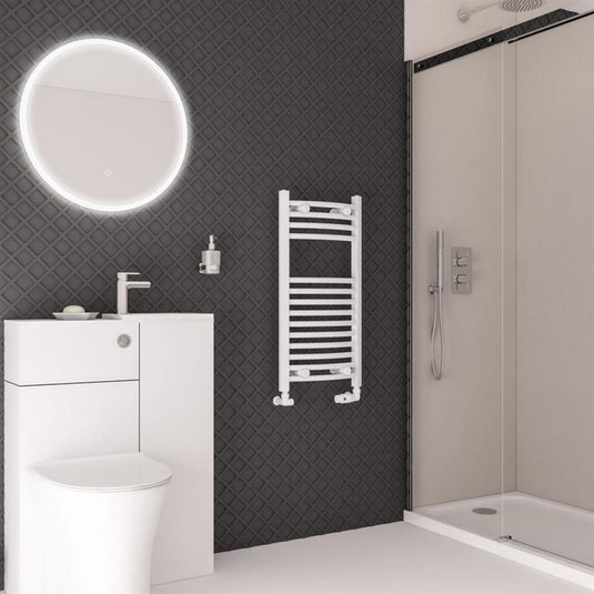 Eastbrook Wingrave 800 x 400mm Curved Towel Multirail Gloss White | 89.0696