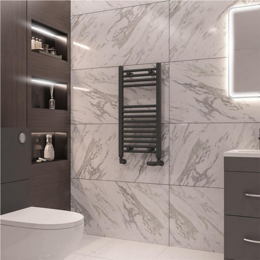 Eastbrook Wingrave 800 x 400mm Straight Towel Multirail Matt Anthracite | 89.0068