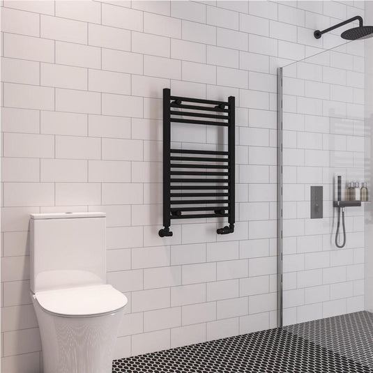 Eastbrook Wingrave 800 x 500mm Straight Towel Multirail Matt Black | 89.0597