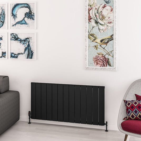 Eastbrook Withington 600 x 1230mm Aluminium Radiator Matt Black | 89.0781