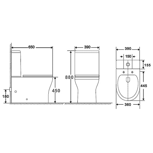 The White Space Euna Closed Back Comfort Height Close Coupled Toilet - White - EUW7 - Envy Bathrooms Ltd