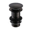Emerald Unslotted Sprung Plug Basin Waste with Large Cover | Black | WF2K