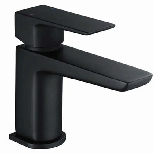 The White Space Veto Single Lever Mini Monobloc Basin Mixer Tap with Sprung Plug Waste - Black - Envy Bathrooms Ltd