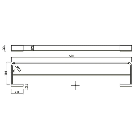 The White Space Legend Double Towel Rail 600mm Wide - Black - Envy Bathrooms Ltd