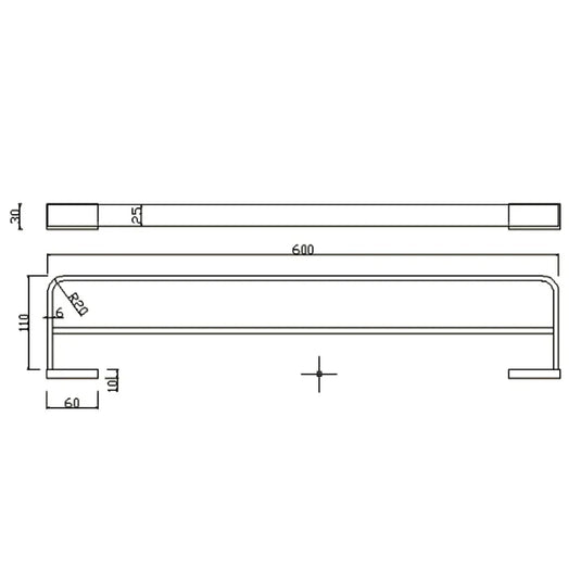 The White Space Legend Double Towel Rail 600mm Wide - Chrome - Envy Bathrooms Ltd