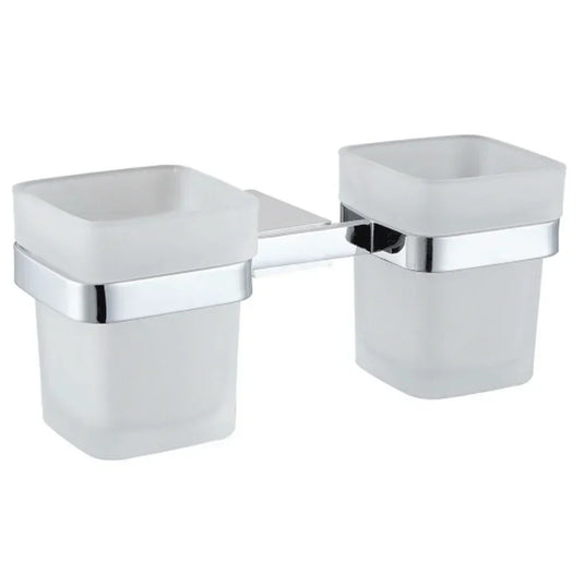 The White Space Legend Double Tumbler and Holder - Chrome - Envy Bathrooms Ltd