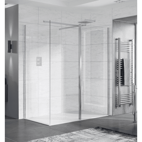 Envy HapiEclipse 700mm Wetroom Glass Panel - Matt Black - Envy Bathrooms Ltd