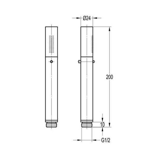 Flova 2-Function Pencil Handshower – Brushed Brass - BRB-KI576 - Envy Bathrooms Ltd