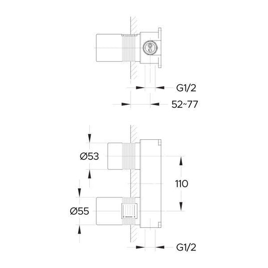 Flova 2-Hole Concealed Basin/Bath Mixer SmartBOX For Levo / Dekka / STR8 - BOX8286 - Envy Bathrooms Ltd