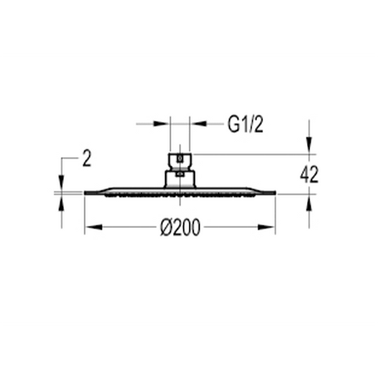 Flova 200mm Slimline Round Rainshower - KI025 - Envy Bathrooms Ltd